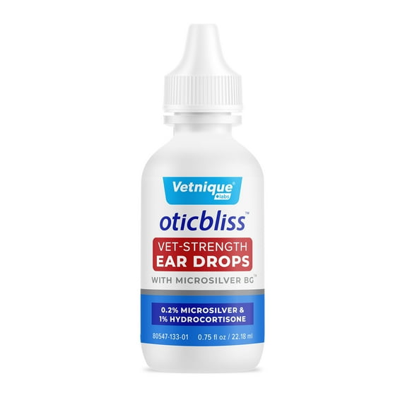 Vetnique Labs Oticbliss Vet Strength Ear Drops, for Dogs & Cats, 0.75 oz