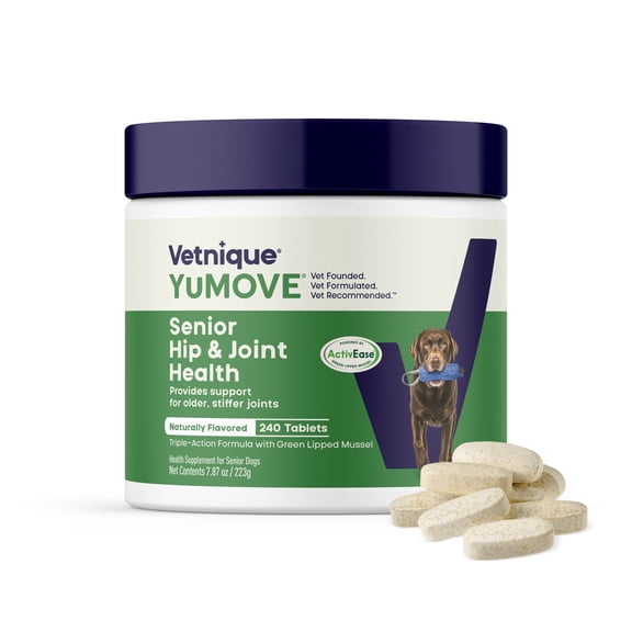 Vetnique YuMOVE Senior Dog Joint Supplement Chewable Tablets with Glucosamine, 240 ct