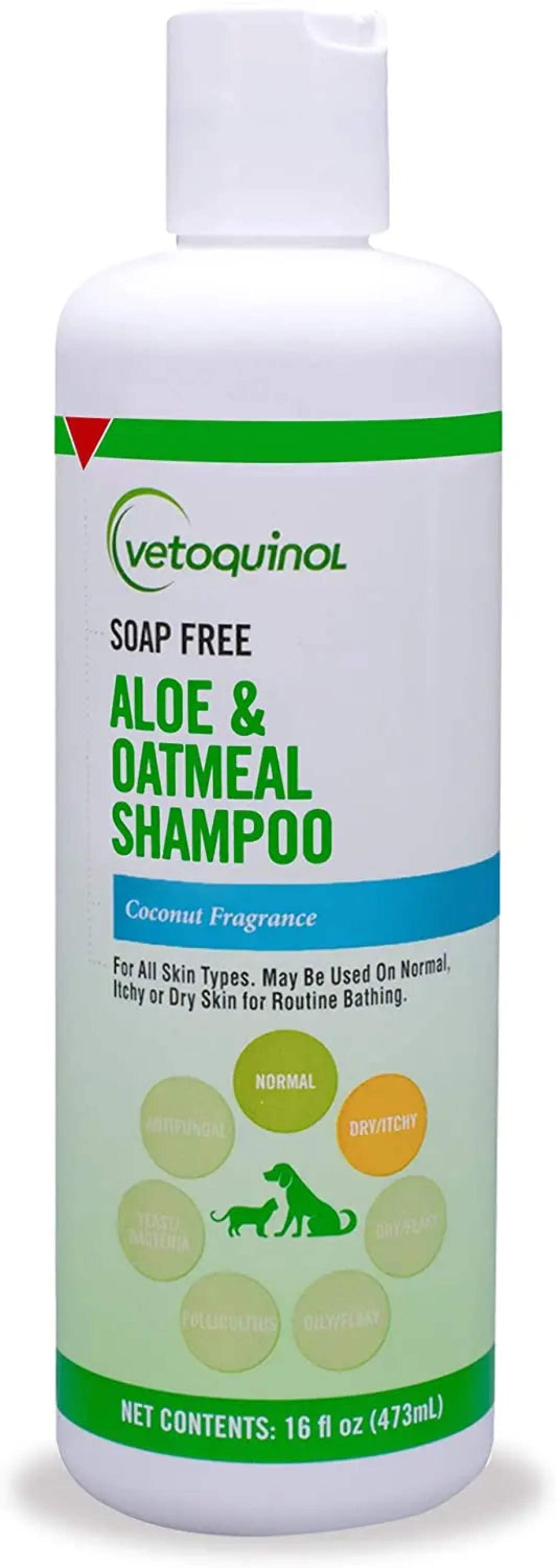 Vetoquinol Aloe Oatmeal Pet Shampoo Soap Free for Dog Cat 16 oz