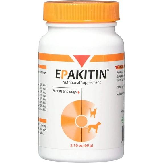 Vetoquinol Epakitin Chitosin-Based Phosphate Binder for Cats & Dogs – Renal Support Supplement Powder - 60g