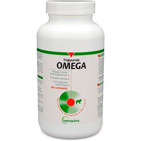 Vetoquinol Triglyceride Omega 3 Supplement for Large Dogs, Dog Fish Oil Supplement with EPA and DHA, Promotes Skin, Coat, Joint, and Immune Health, Omega 3 Fish Oil for Dogs 60lbs or More, 60ct
