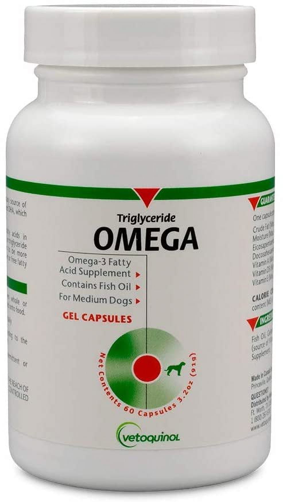 Vetoquinol Triglyceride Omega Dog Supplement Capsules, MediumBreed 40