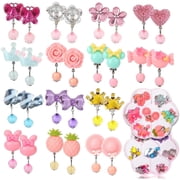 14 Pairs Girls Clip on Earrings Pretend Princess Play Earrings Jewelry Set