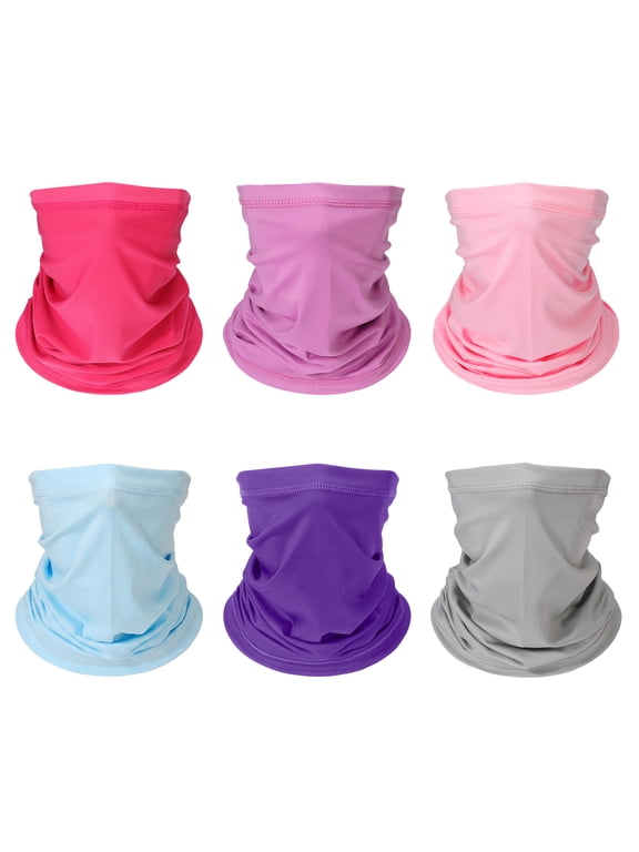 6 Pack Summer UV Protection Cooling Neck Gaiter Face Clothing Neck Gaiter Mask Scarf Sunscreen Breathable Bandana for Women Men