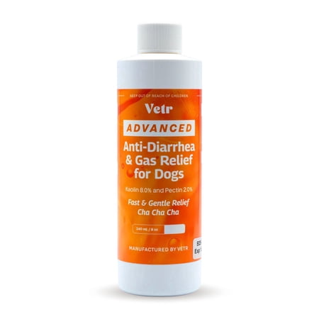 Vetr Anti-Diarrhea & Gas Relief for Dogs, Kaolin Liquid Digestive Support, 8 oz (240mL), Vet-Formulated USA