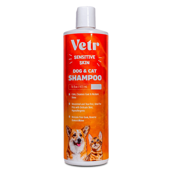Vetr Sensitive Skin Shampoo for Dogs and Cats, Gentle Formula, 16 oz