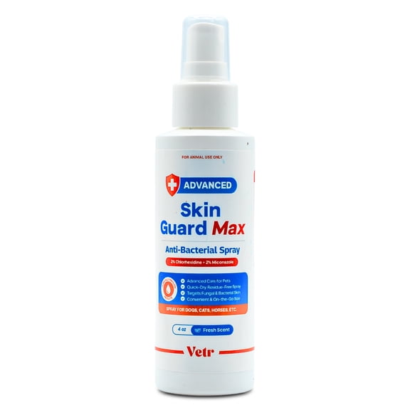 Vetr Skin Guard Max Anti-bacterial Spray for Horses, Dogs & Cats, Skin & Coat Support, 4 oz