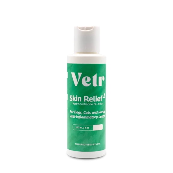 Vetr Skin Relief Gel Lotion for Dogs, Cats and Horses, 1% Hydrocortisone, 4 oz (120 mL)