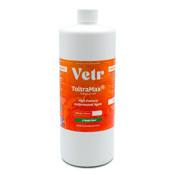 Vetr Toltramax 10% Oral Solution for Horses, Dogs and Cats, Alfalfa Flavor, Easy-to-Administer, 960 ml