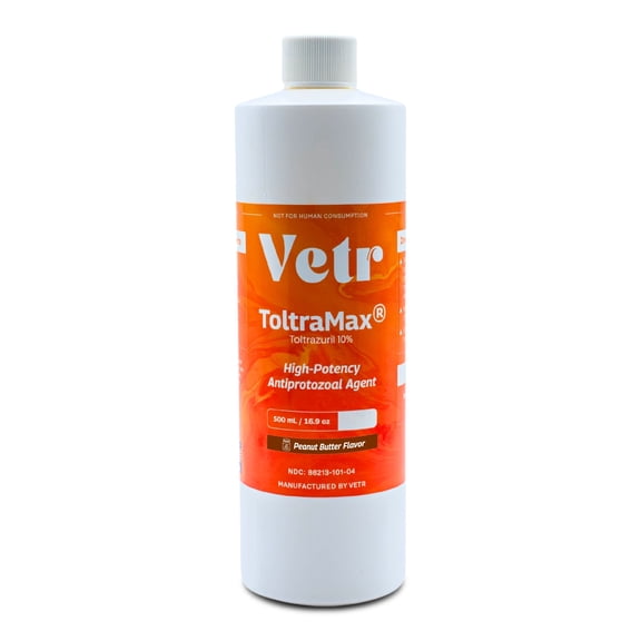 Vetr Toltramax 10% Oral Solution for Horses, Dogs and Cats, Peanut Butter Flavor, Easy-to-Administer, 500 ml