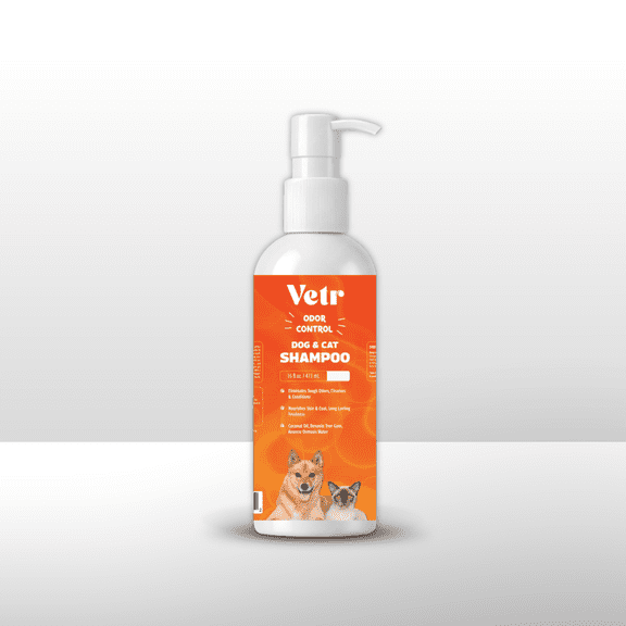Vetr Pet Odor Control Shampoo, 16 oz - Fresh & Clean Scent, All Natural, Nourishes Skin & Coat