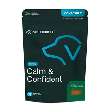 VetriScience Calm & Confident Bacon Flavor Chews for Dogs, 120 Count
