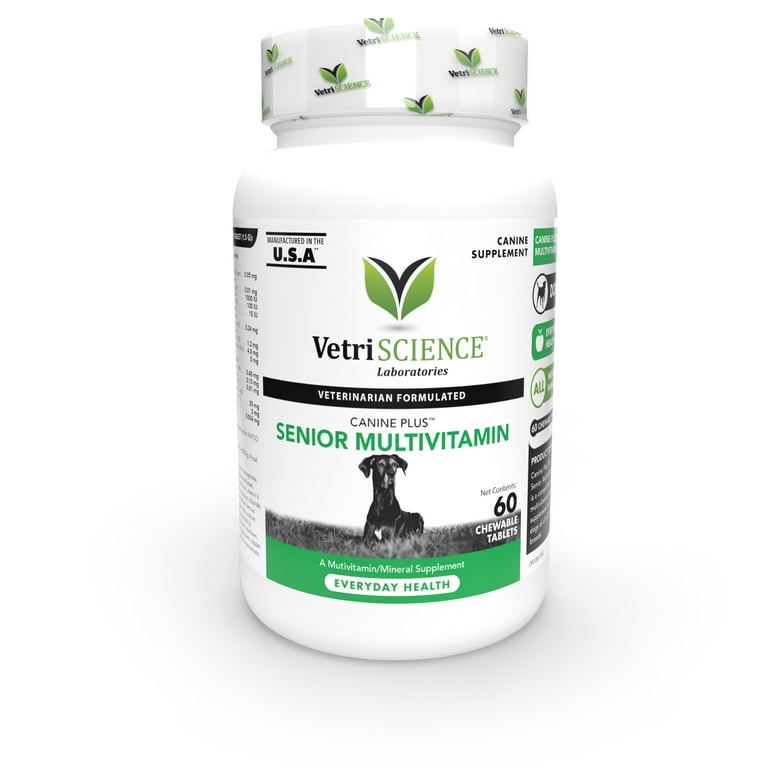 VetriScience Canine Plus Senior Dog Multivitamin Supplement Duck Flavor 60 Chewable Tablets Walmart