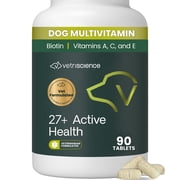 VetriScience 27+ Active Health Tablets for Dogs, Duck, 90 Count