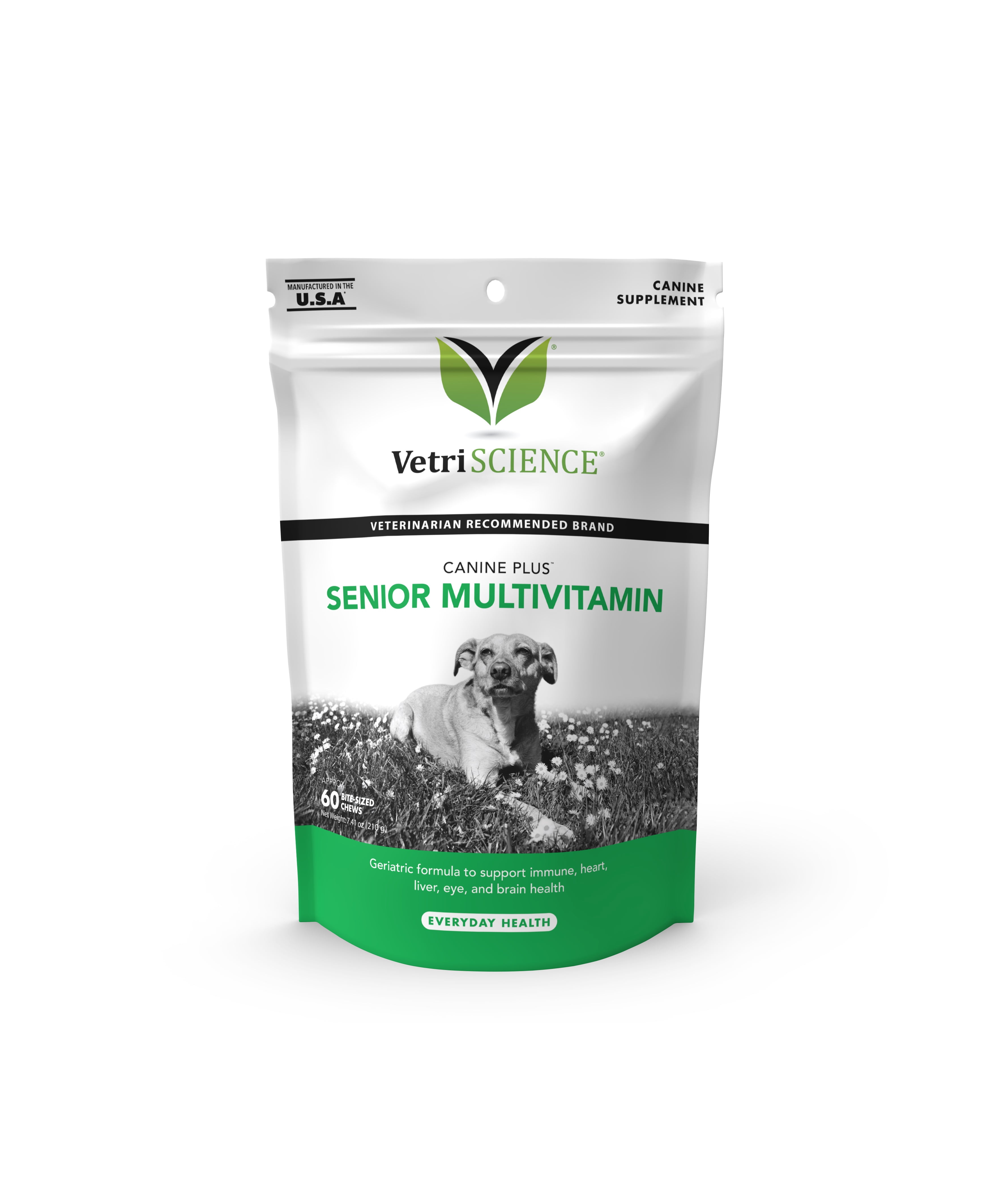 VetriScience Senior 27+ Active Health Chews for Dogs, Veggie, 60 Count