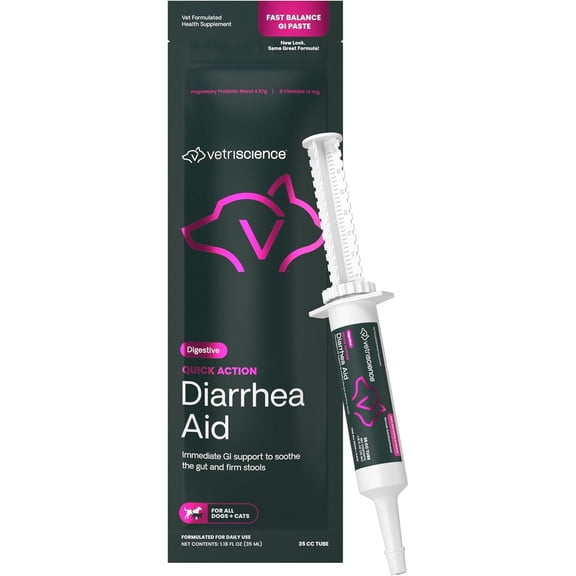 VetriScience Quick Action Diarrhea Aid Paste for Dogs & Cats, 35 cc