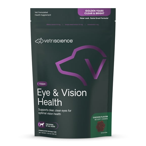 VetriScience Eye & Vision Health Chews for Dogs, Chicken, 60 Count