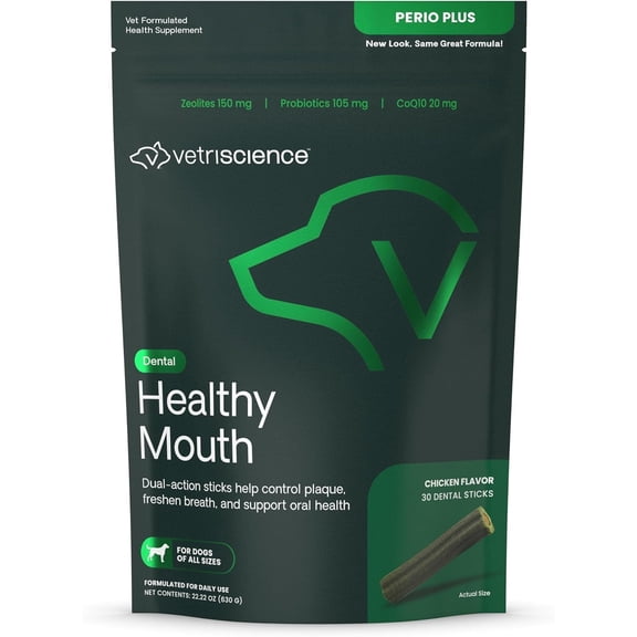 VetriScience Dental Care Sticks for Dogs, Chicken, 30 Count