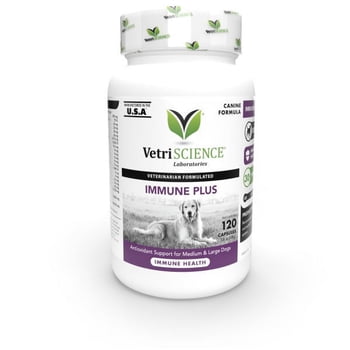 VetriScience Immune Support CoQ10 Supplement Capsules for Dogs 30 lbs and over, 120 Count Bottle