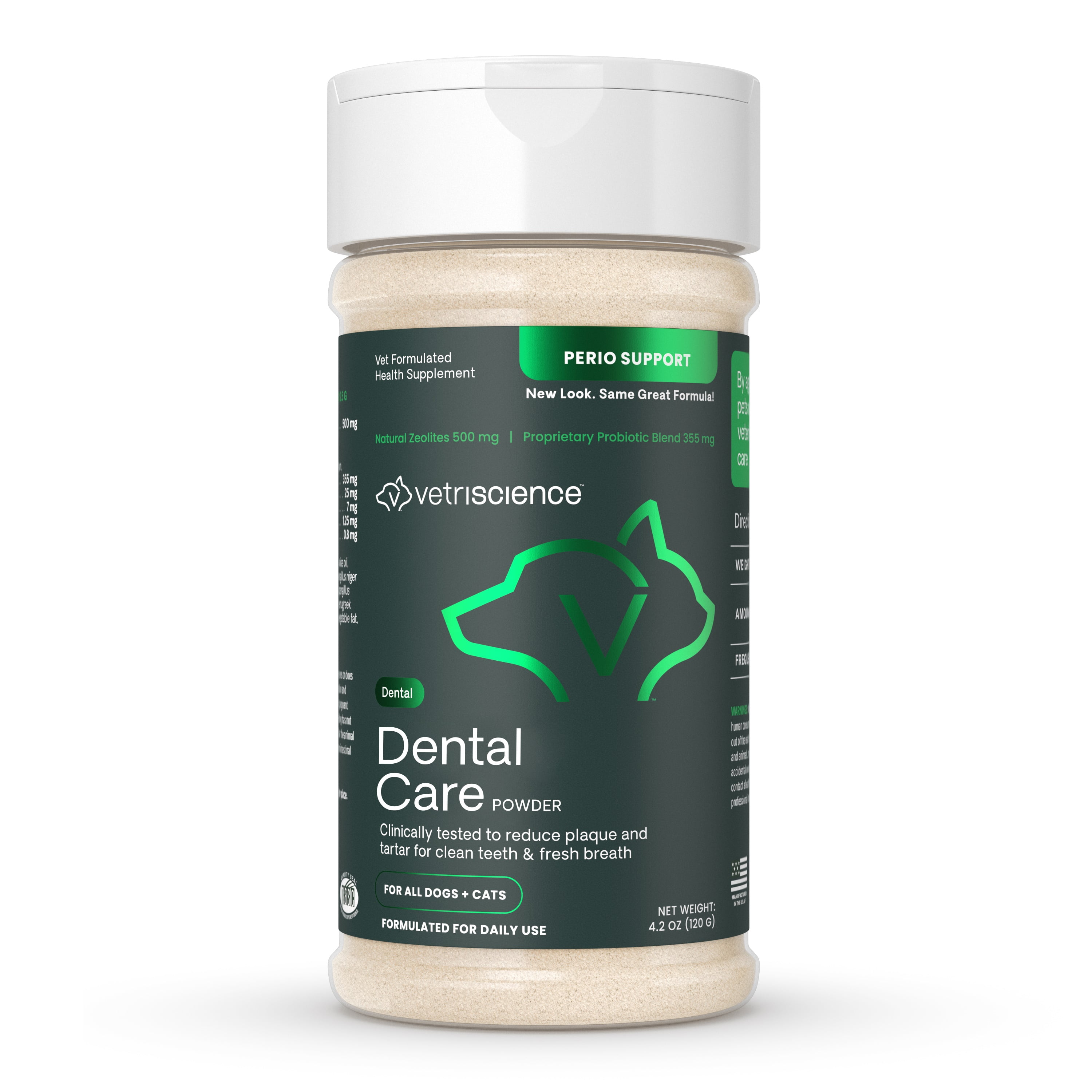 VetriScience Laboratories Healthy Mouth, Dental Care Powder for Cats and Dogs, 4.2 oz.