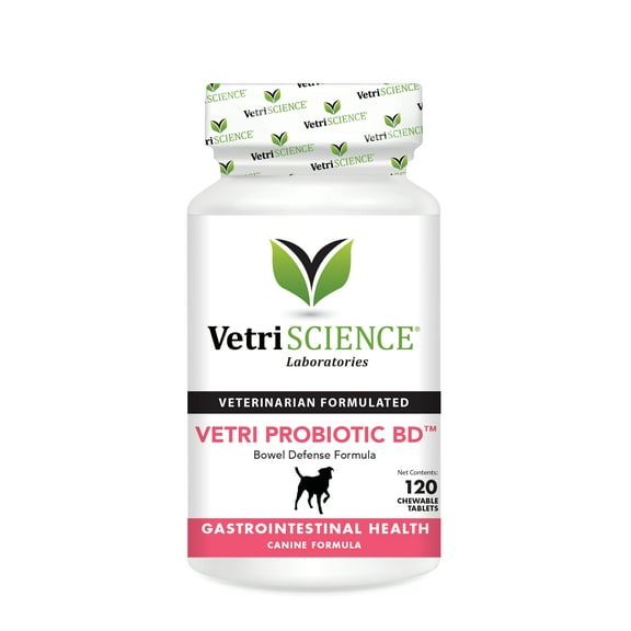 VetriScience Laboratories Vetri Probiotic BD, Digestive Health for Dogs, Chicken Flavor, 120 Tablets
