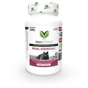 VetriScience Renal Essentials Kidney Supplement Tablet for Cats, Fish Flavor, 60 Count Bottle