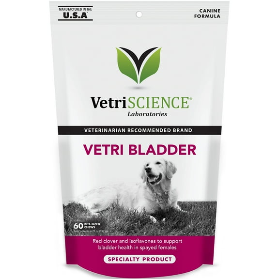 VetriScience Vetri Bladder, Urinary Tract Support Chew For Dogs, Chicken Liver Flavor, 60 Count Bag