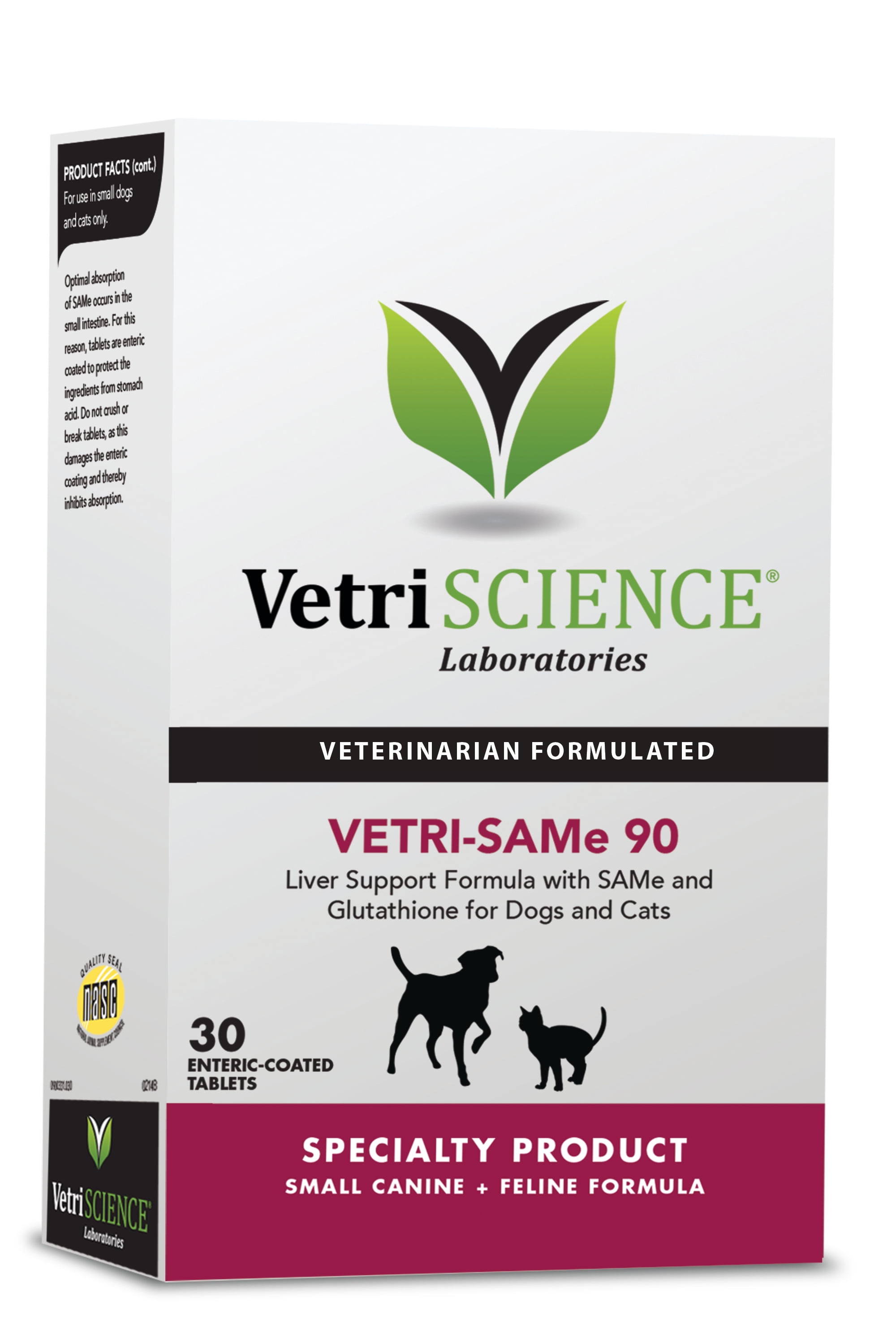 VetriScience VetriSAMe 90 mg, Liver Support for Dogs & Cats, 30