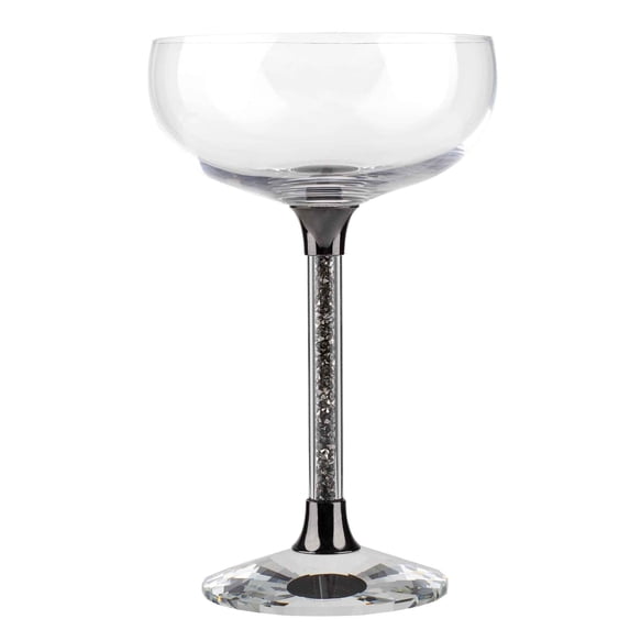 Vetrina Stem Coupe Glass, Set of 2 in Gift Box - Charcoal