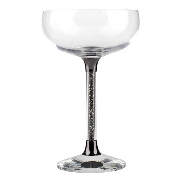 Vetrina Stem Coupe Glass, Set of 2 in Gift Box - Charcoal