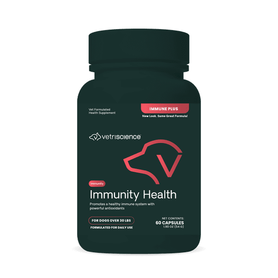 VetriScience Immunity Health Antioxidant Capsules for Dogs, Unflavored, 60 Count Bottle