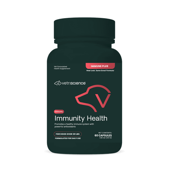VetriScience Immunity Health Antioxidant Capsules for Dogs, Unflavored, 60 Count Bottle