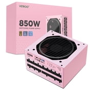 Vetroo 850W Power Supply Dual PCIe 5.1 ATX 3.1 Ready, 80 Plus Gold Full Modular, Quiet Operation with 120mm FDB Fan, Pink