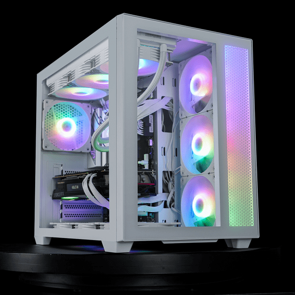 Vetroo AL700 Mid-Tower ATX PC Case with ARGB Led Strip & ARGB Fan, Support Max 400mm GPU including Nvidia 40 series -White