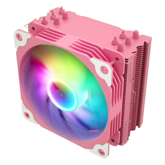 Vetroo V5 Pink CPU Air Cooler w/ 5 Heat Pipes 120mm PWM Processor Cooler for Intel LGA 1700/1200/115X AMD Ryzen AM4 w/Addressable RGB Lighting Sync