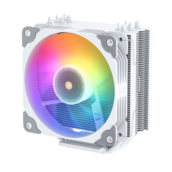 Vetroo V5 White CPU Air Cooler w/ 5 Heat Pipes 120mm PWM Processor Cooler for Intel LGA 1851/1700/1200/115X AMD Ryzen AM5 & AM4 w/Addressable RGB Lighting Sync