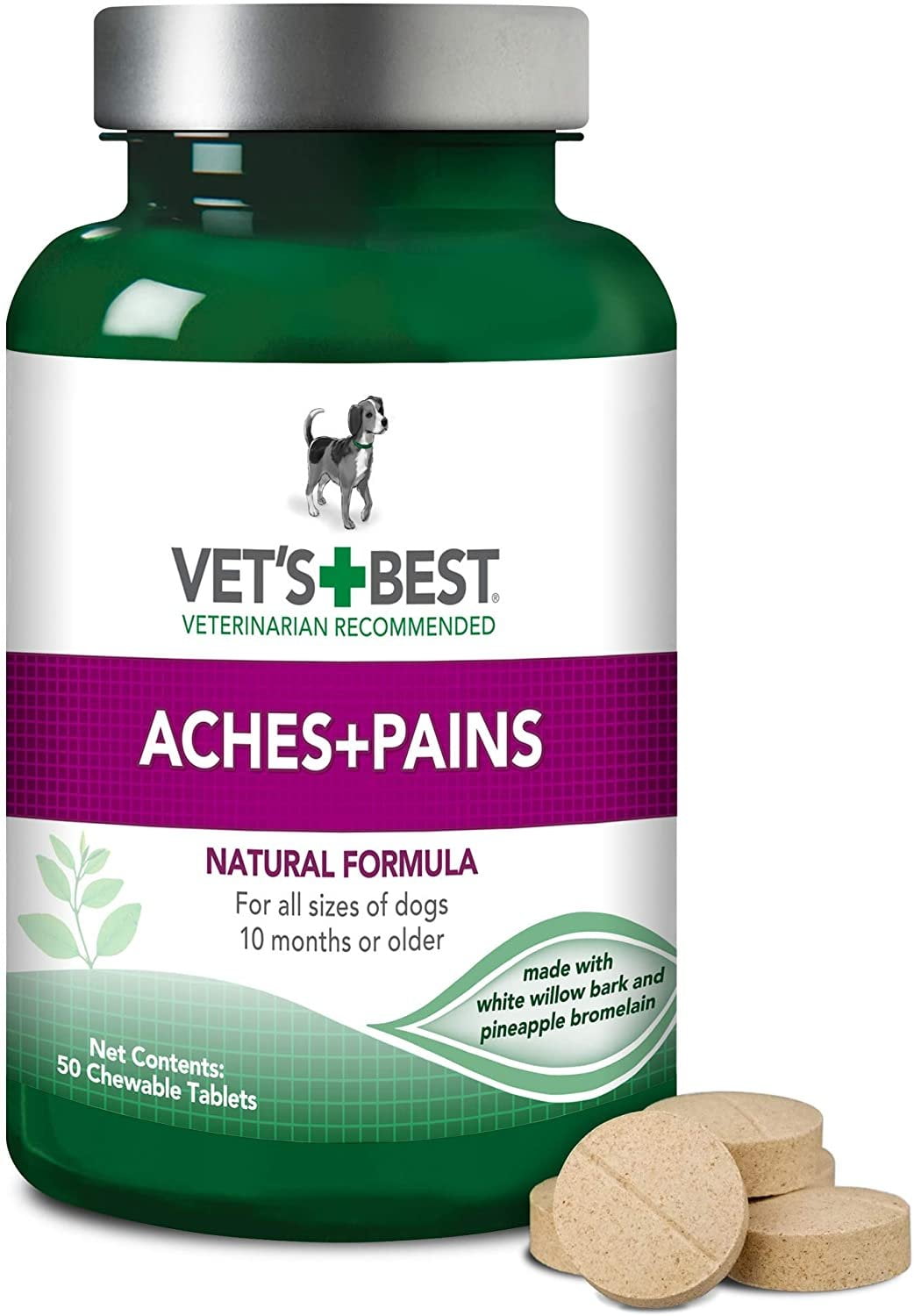 Vets Best Aspirin Free Aches + Pains Dog Supplement Vet Formulated for