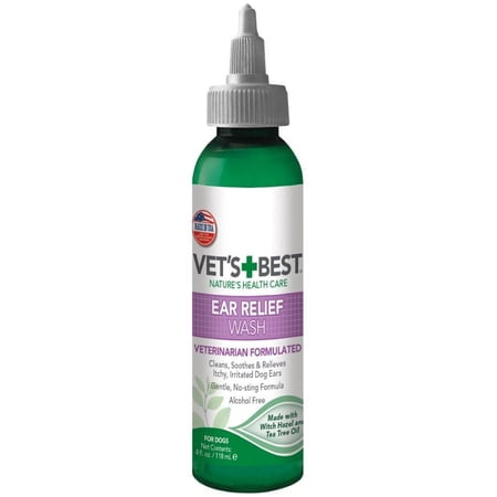 Vets Best Ear Relief Wash for Dogs [Dog, Eye & Ear Treatments] 4 oz