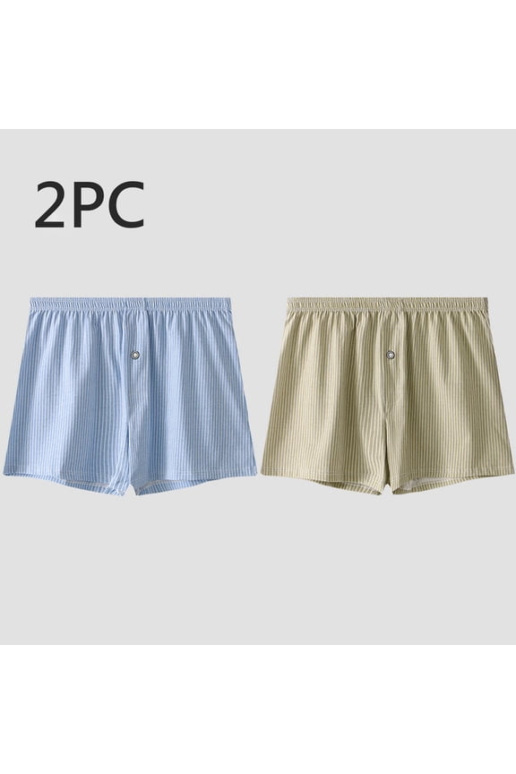 2 Pack Breathable Relaxed Fit Striped Boxer Briefs