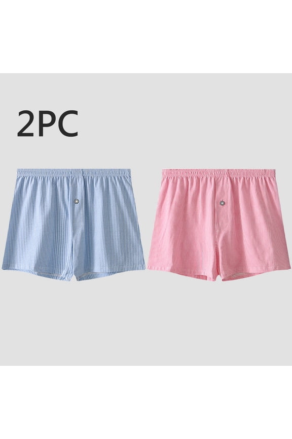 2 Pack Breathable Relaxed Fit Striped Boxer Briefs