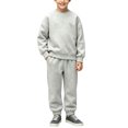 thumbnail image 1 of Vetsdori 2 Pieces Outfits for Boys Pockets Sports Solid Color Winter, Outdoor Crew Neck Elastic Waist Kids Clothing Sweatshirts and Jogger Pants, Gray, Size: 5-6 Years, 1 of 6