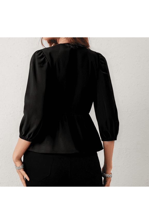 3/4 Sleeve Tops for Women Plain Pullover Trendy,Summer Crew Neck Fashion Graphic Womens T-shirts Tunic