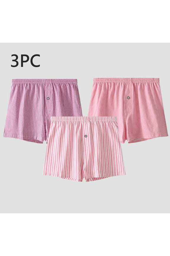3 Pack Breathable Relaxed Fit Striped Boxer Briefs