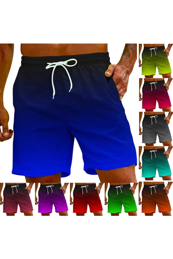 Athletic Shorts for Men Lightweight Casual Pull-On Breathable Hawaii Pocket Summer,Style Mens Beach Shorts Swim Shorts