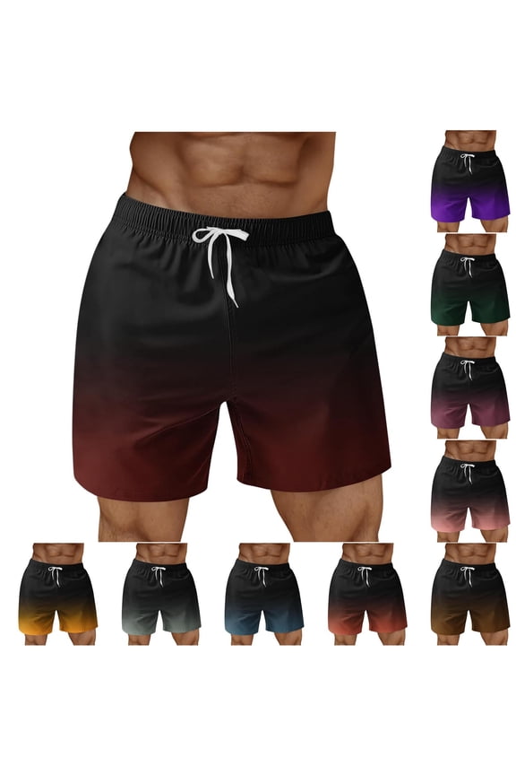 Athletic Shorts for Men Summer Swimwear Pull-On Pocket Lightweight,Hawaii Breathable Outdoor Mens Beach Shorts Elastic Waist