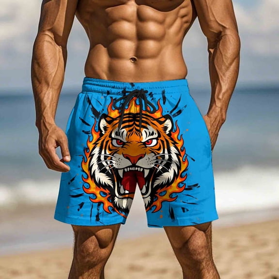 Vetsdori Big and Tall Swimming Trunks for Men Summer Board Shorts Swimwear Casual Elastic Waist Pockets,Holiday Mens Swim Shorts Drawstring,L