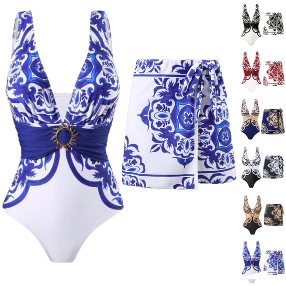Vetsdori Bikini Swim Suits for Women Two Piece Bathing Suits,Summer Tops and Bottoms Floral Print Ladies Swimwear Trajes De Bano Mujer