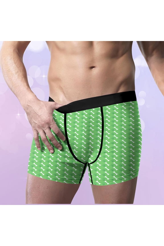 Boxers Trunks for Men Valentine Heart Print Cozy Boxer Briefs Soft Trendy Gift for Men Elastic Waist Mens Underwear Holiday