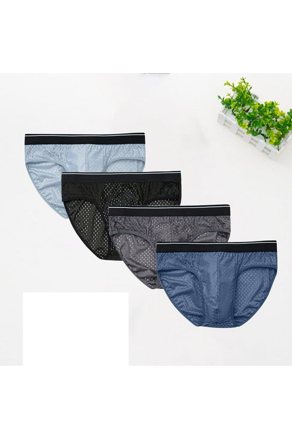 Briefs Underwear for Men Casual Ropa Hombre Low-Rise Breathable Pack 4 Pieces Casual Mens Underwear Soft and Cozy