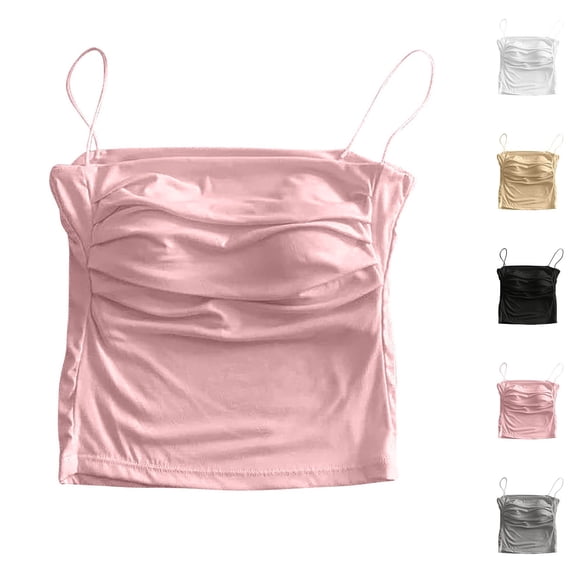 Vetsdori Camisole Tank Tops for Women Crop Short Tshirts Sleeveless Pullover,Casual Summer Undershirts V Neck Womens Tops Work